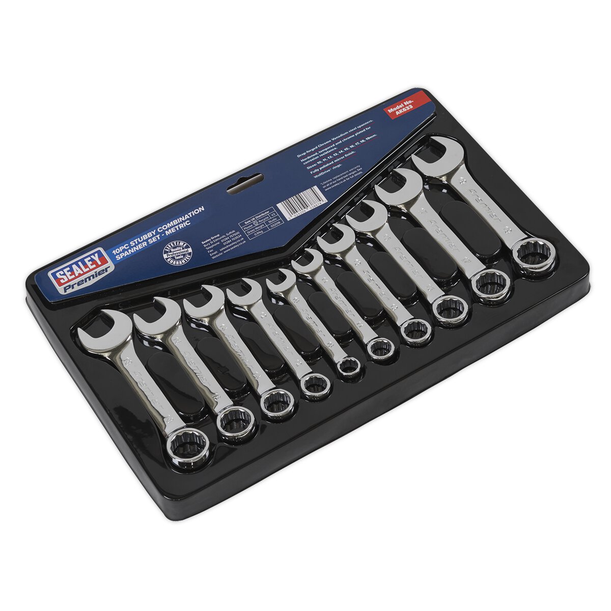 Combination Spanner Set 10pc Stubby Metric