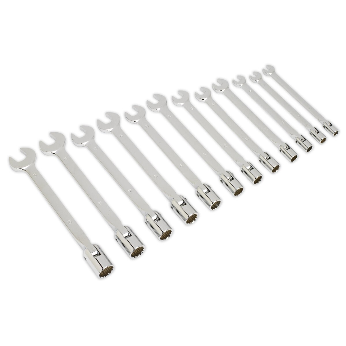 Flexi-Head Socket/Open End Spanner Set 12pc Metric