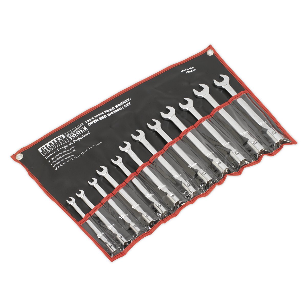 Flexi-Head Socket/Open End Spanner Set 12pc Metric