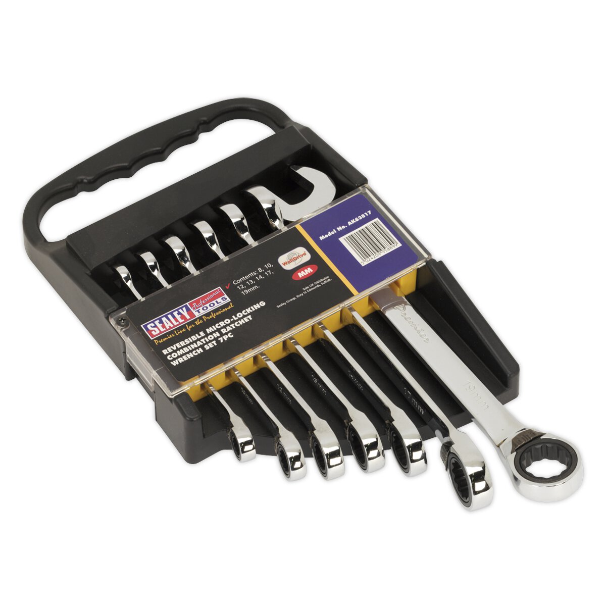 Reversible Ratchet Combination Spanner Set 7pc Metric
