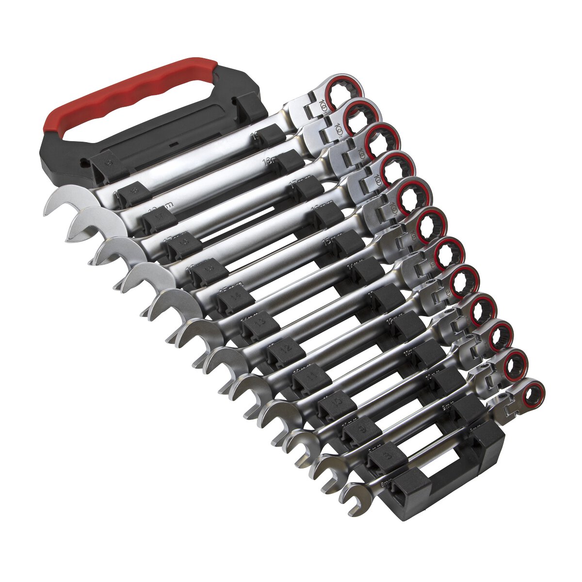 Flexi-Head Ratchet Combination Spanner Set 12pc Metric