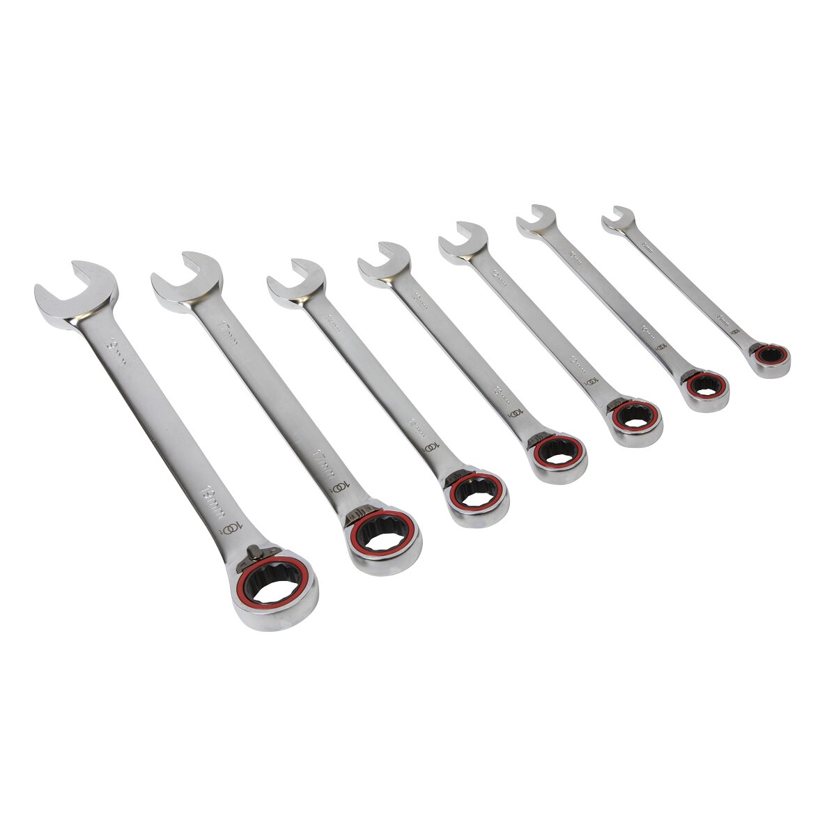 Reversible Ratchet Combination Spanner Set 7pc Metric