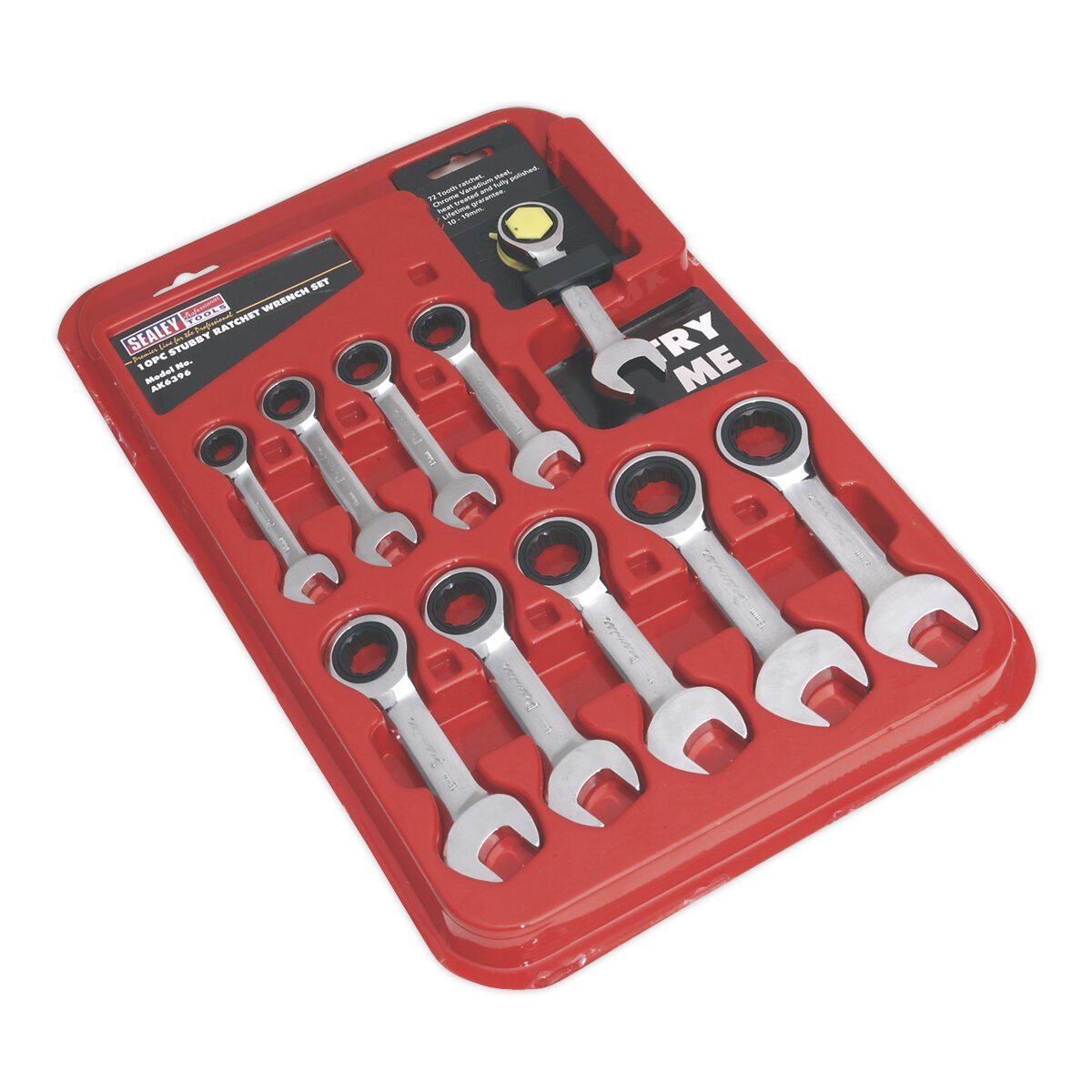 Combination Ratchet Spanner Set 10pc Stubby Metric Building Materials