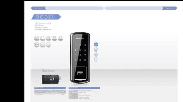 Samsung digital door lock factory Sh-718