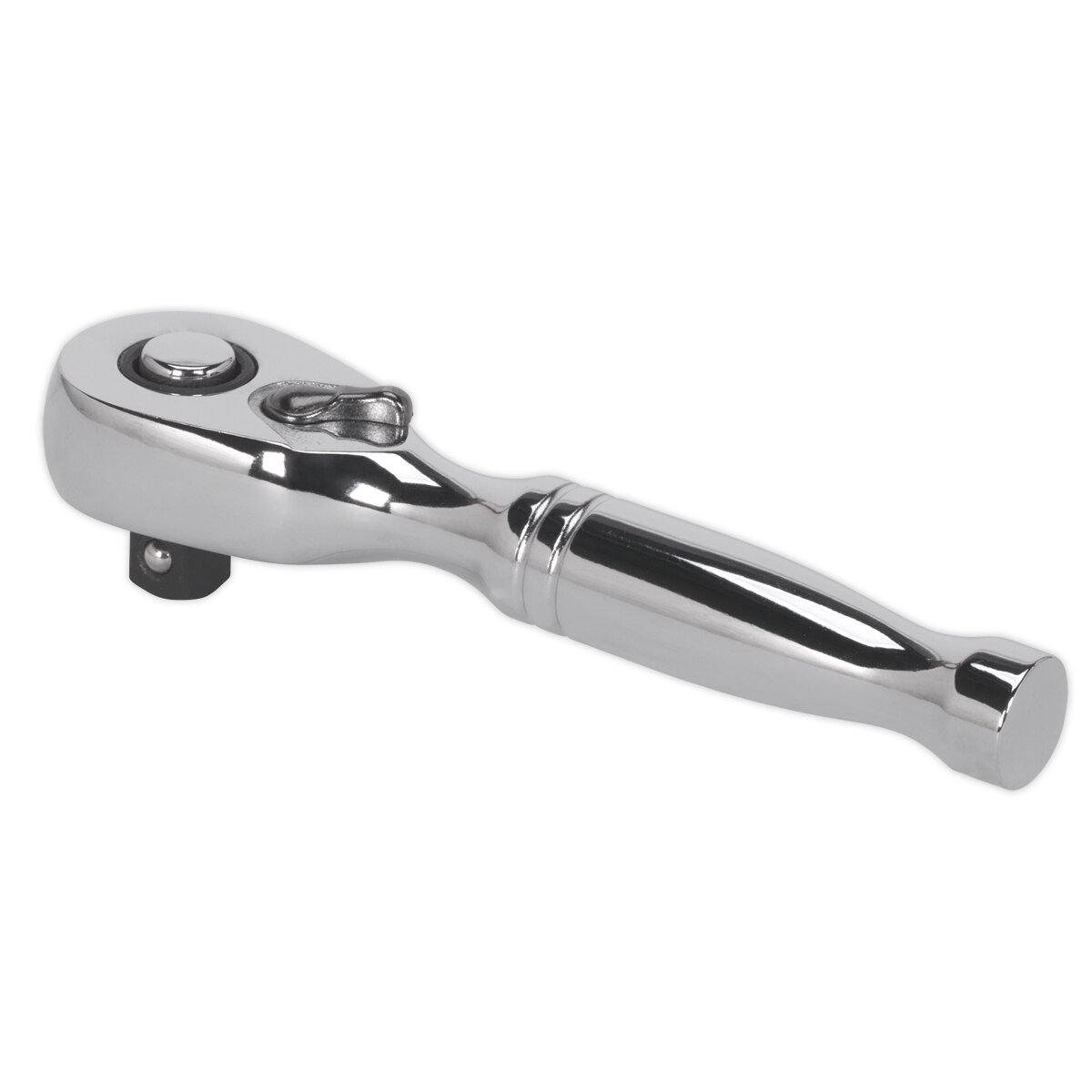 Stubby Ratchet Wrench 1/4"Sq Drive Pear-Head Flip Reverse