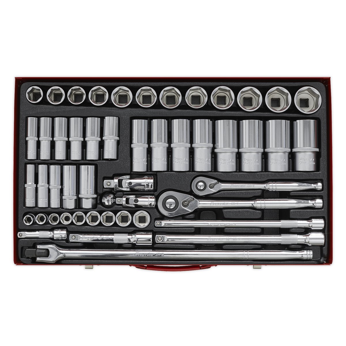 Socket Set 50pc 3/8" & 1/2"Sq Drive 6pt WallDrive® - Metric