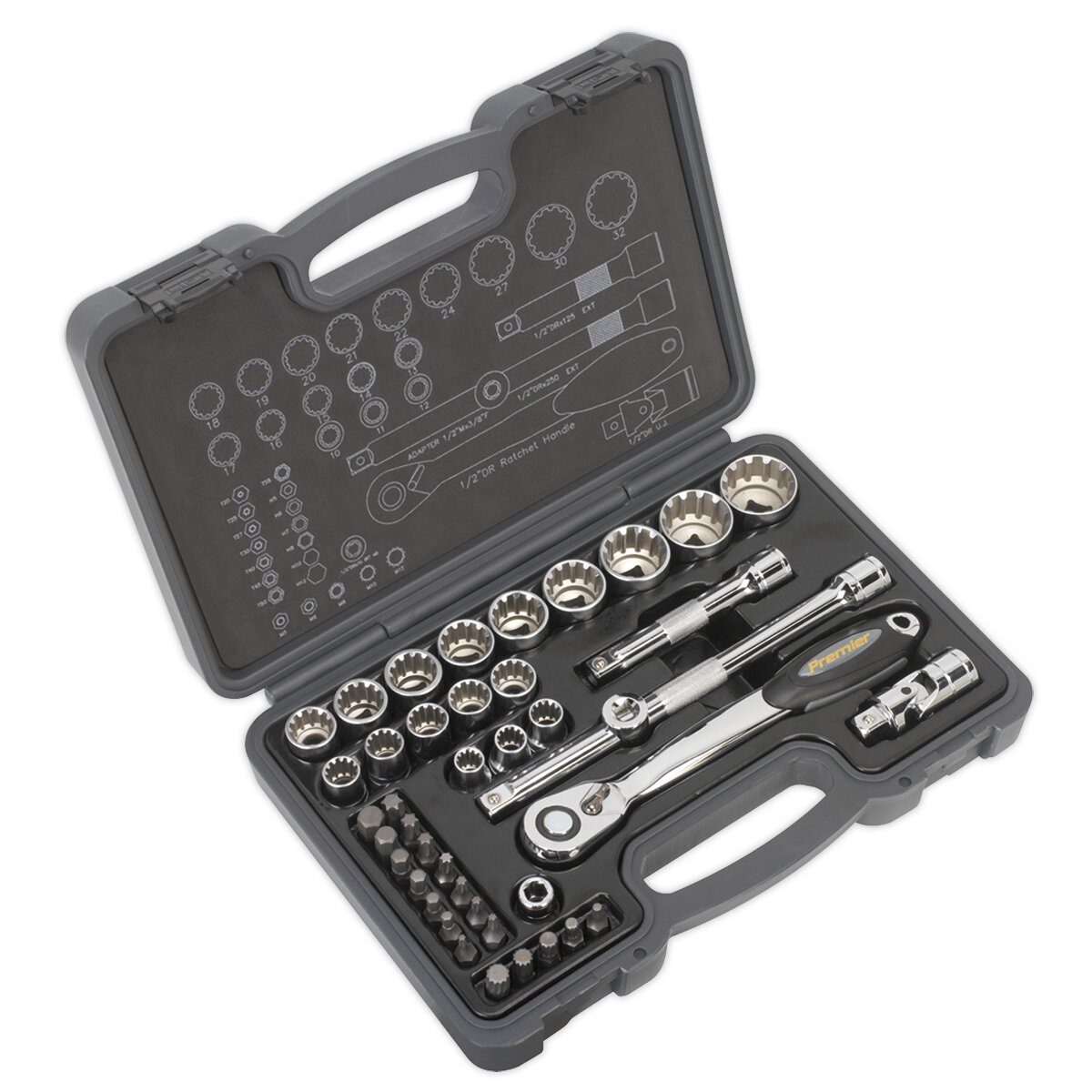 Socket & Bit Set 42pc 1/2"Sq Drive Total Drive®