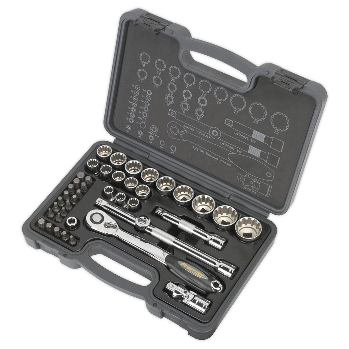 Socket & Bit Set 42pc 1/2"Sq Drive Total Drive®