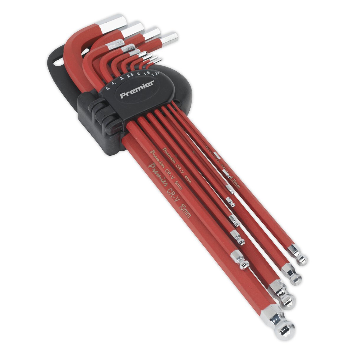 Ball-End Hex Key Set 11pc Anti-Slip Extra Long Metric