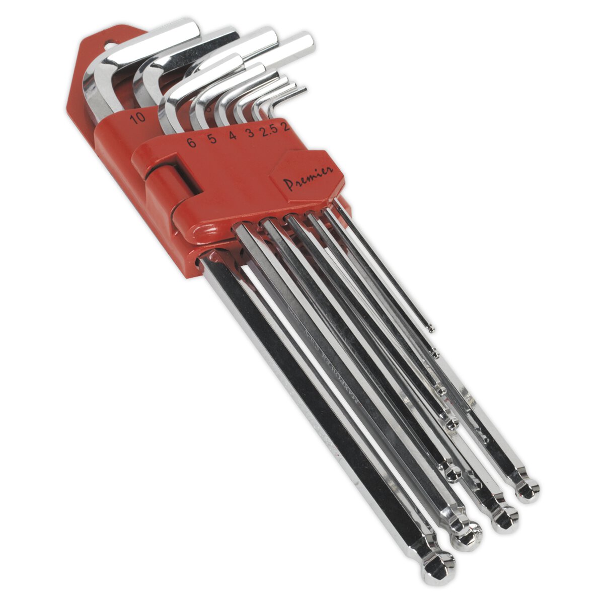 Ball-End Hex Key Set 10pc Extra Long Fully Polished Metric