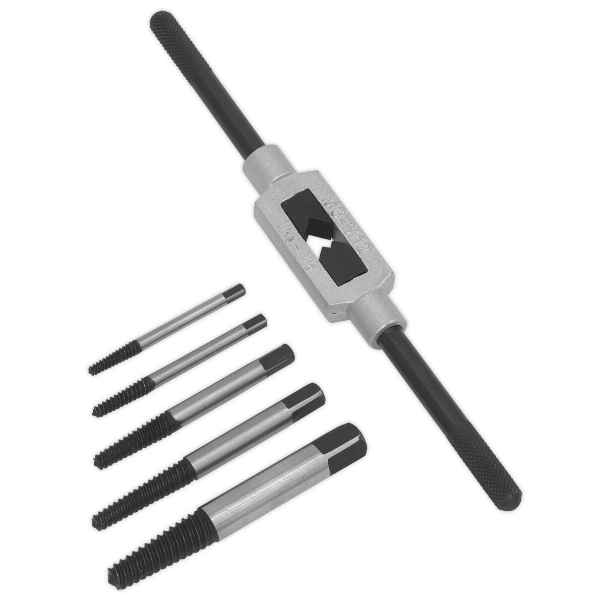 Screw Extractor Set with Wrench 6pc Helix Type