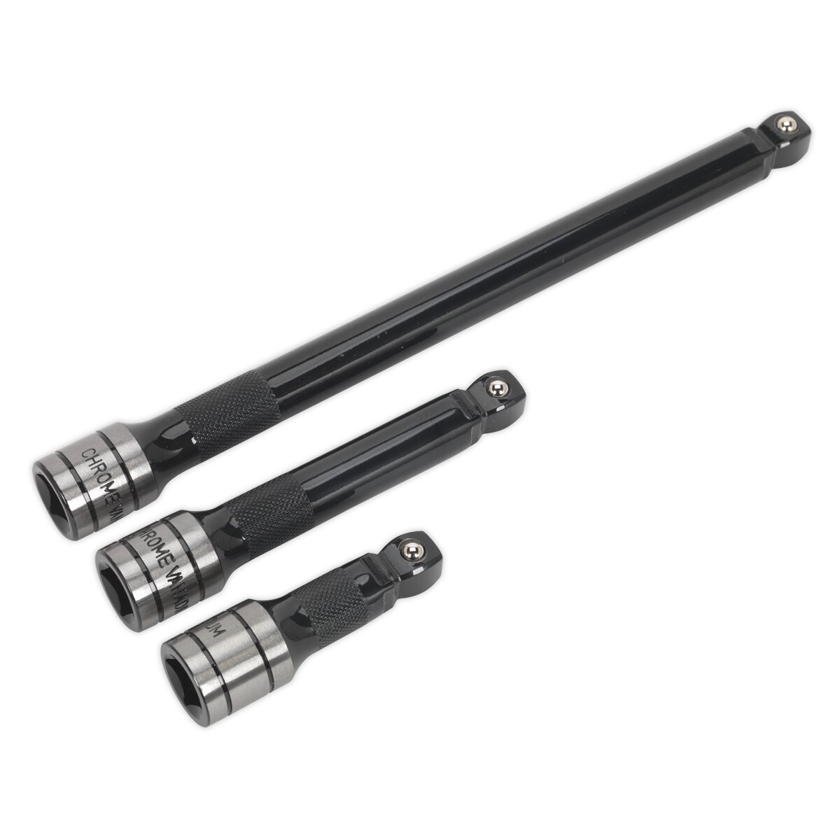 Wobble/Rigid Extension Bar Set 3pc 1/2"Sq Drive Black Series