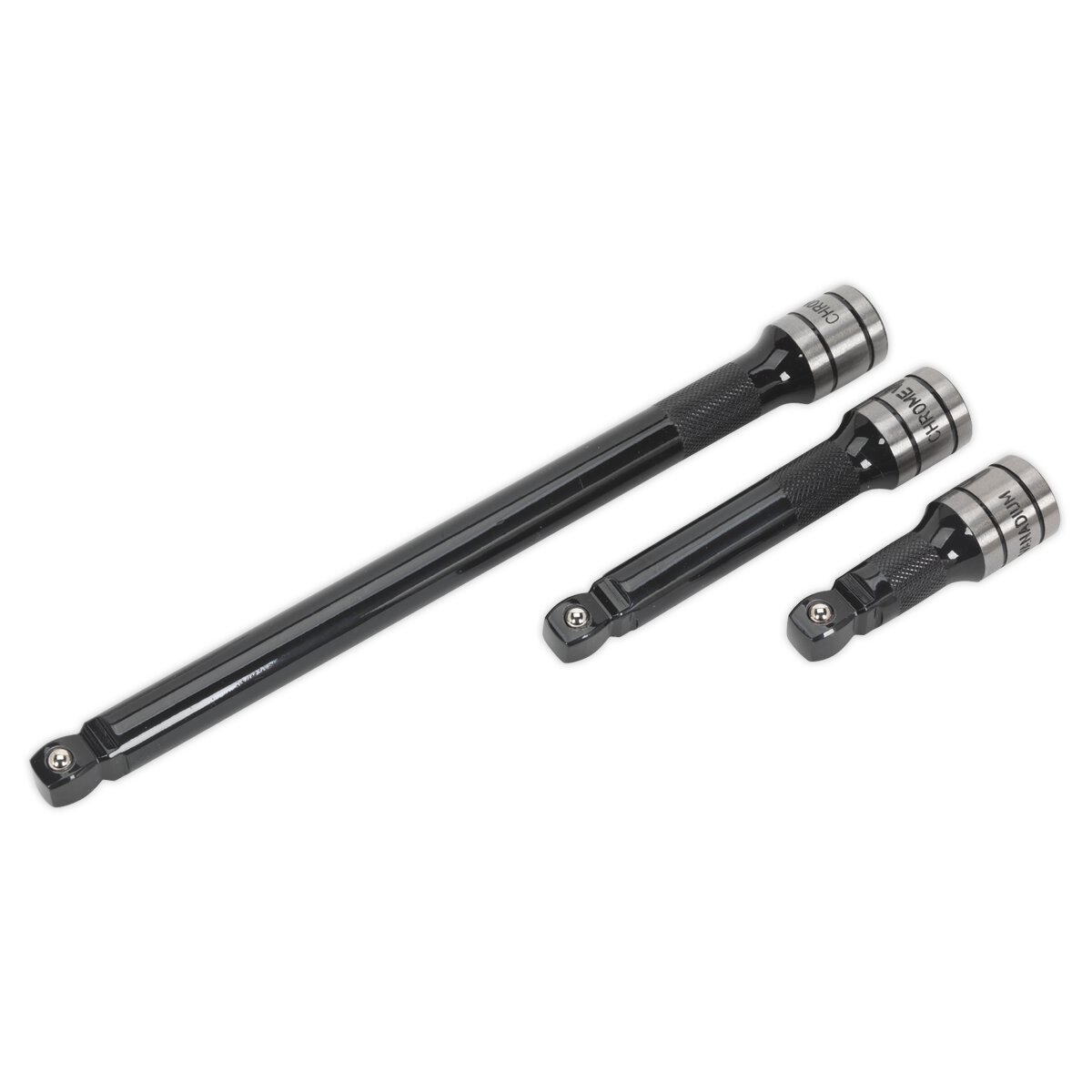 Wobble/Rigid Extension Bar Set 3pc 1/2"Sq Drive Black Series