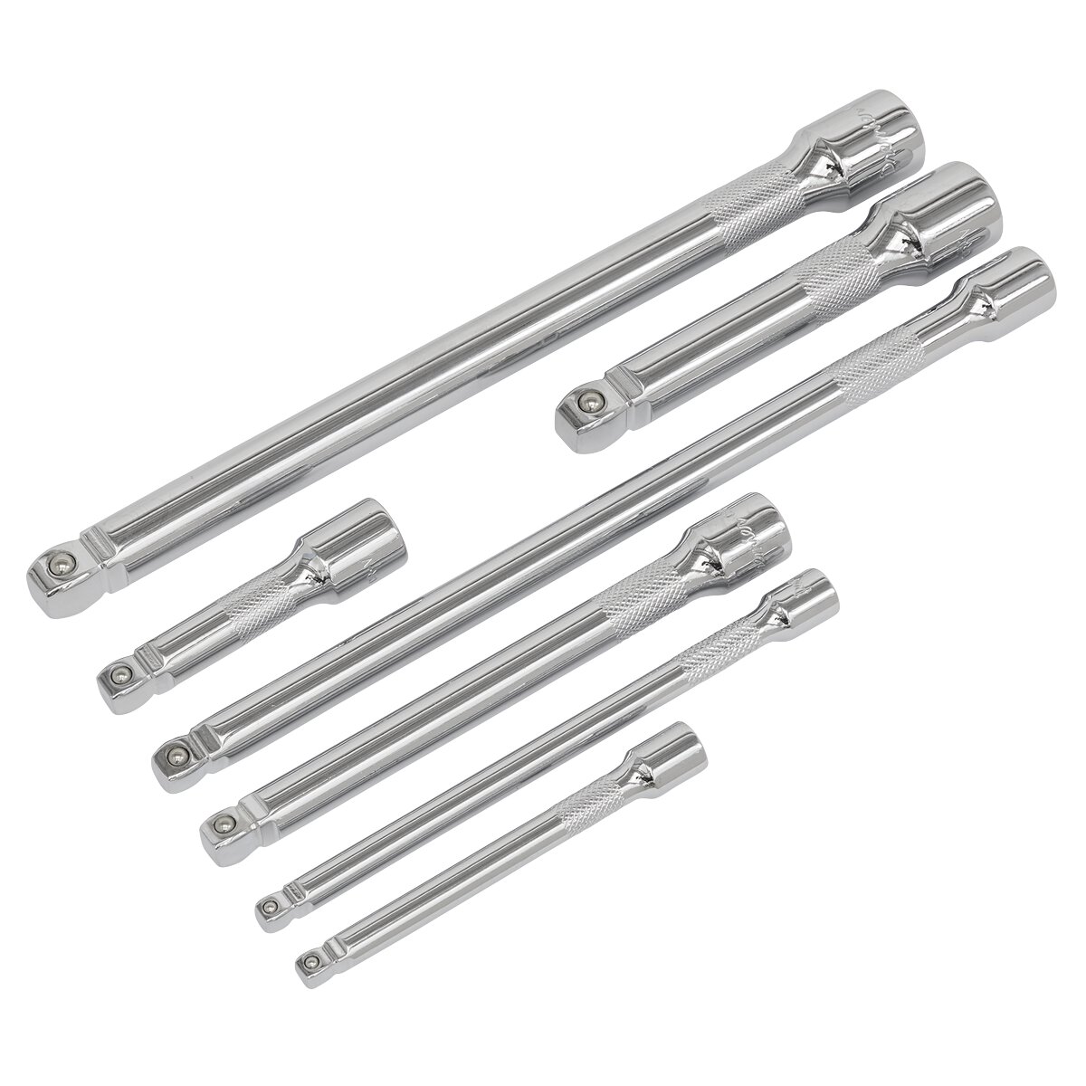 Wobble/Rigid Extension Bar Set 7pc 1/4", 3/8" & 1/2"Sq Drive