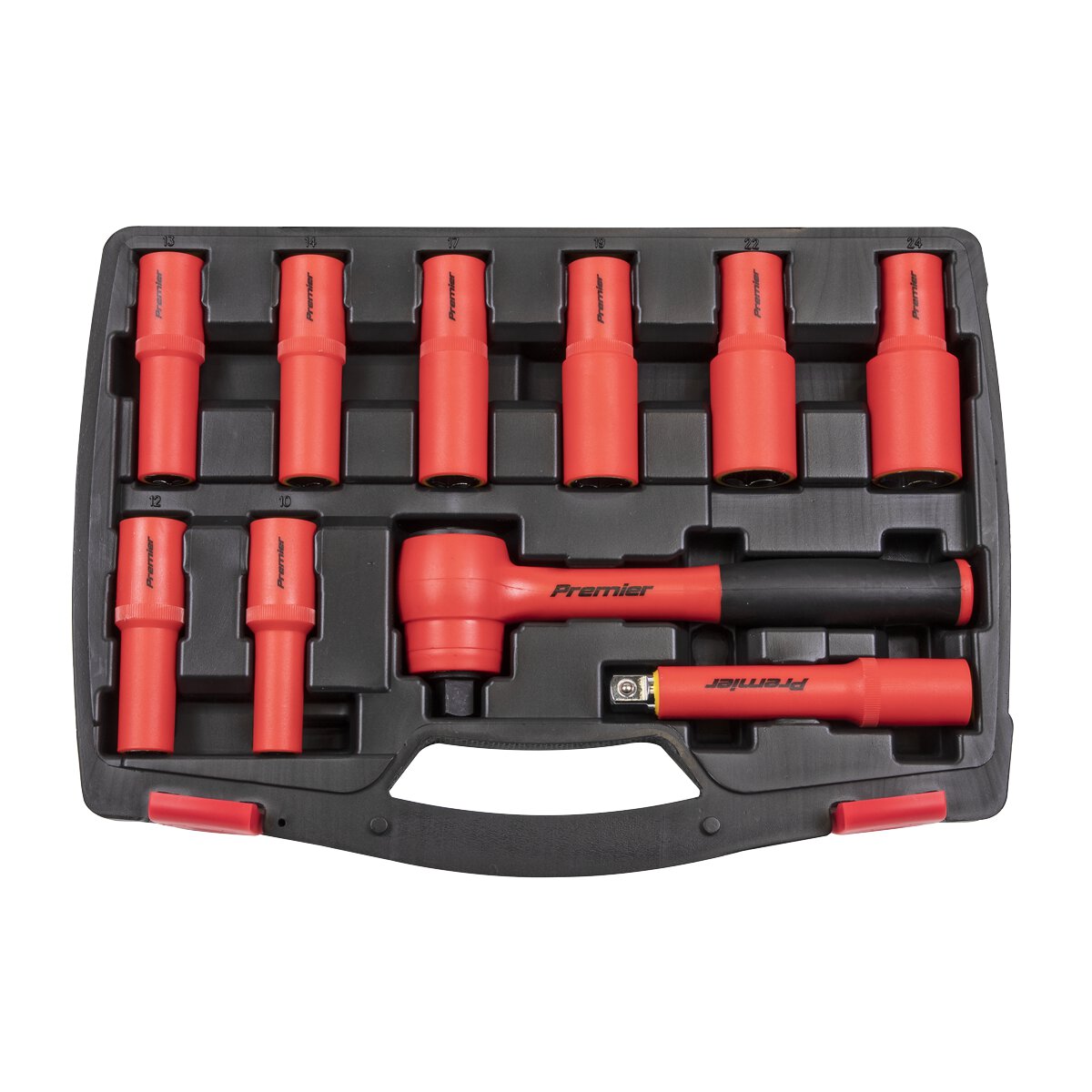 Insulated Socket Set 10pc 1/2"Sq Drive 6pt WallDrive® VDE Approved