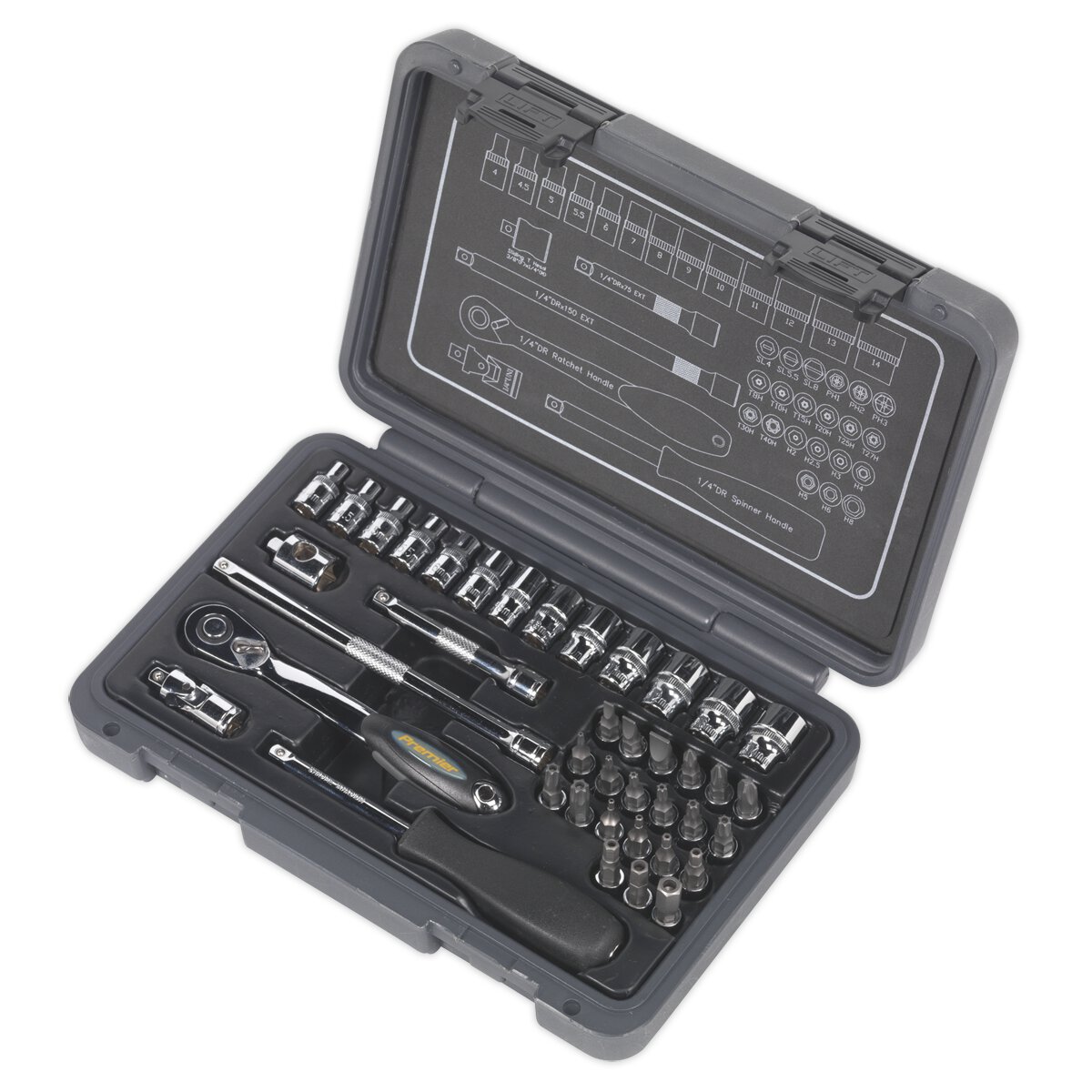 Socket Set 40pc 1/4"Sq Drive 6pt WallDrive® Metric