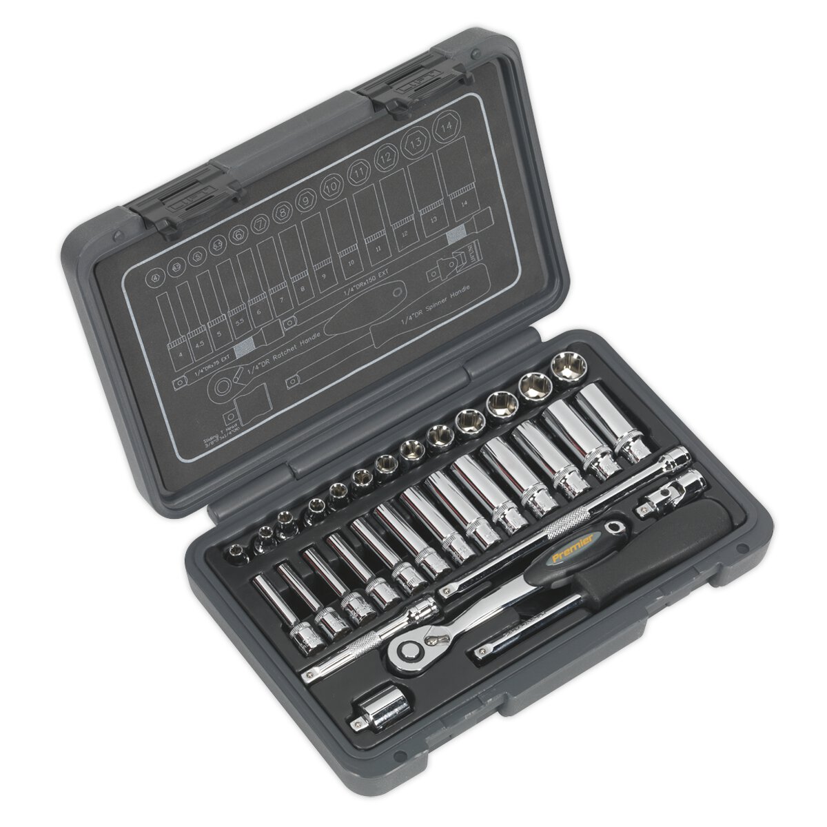 Socket Set 32pc 1/4"Sq Drive 6pt WallDrive® Metric