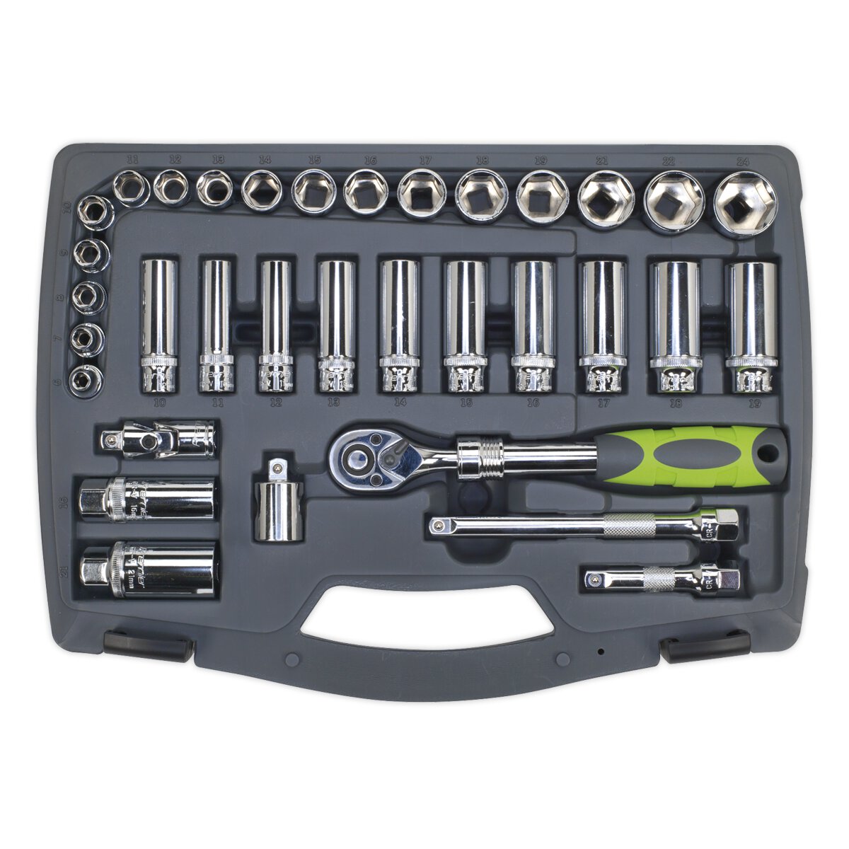 Socket Set 34pc 3/8"Sq Drive 6pt WallDrive® Metric