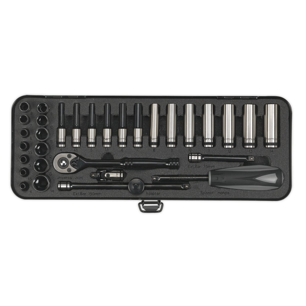 Socket Set 32pc 1/4"Sq Drive 6pt WallDrive® Metric Black Series