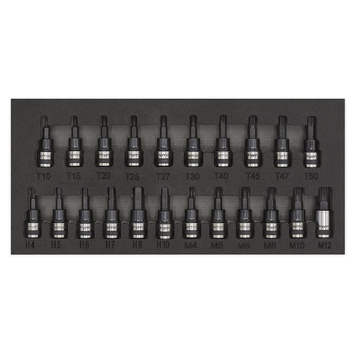 TRX-Star*/Hex/Spline Socket Bit Set 22pc 3/8"Sq Drive Black Series