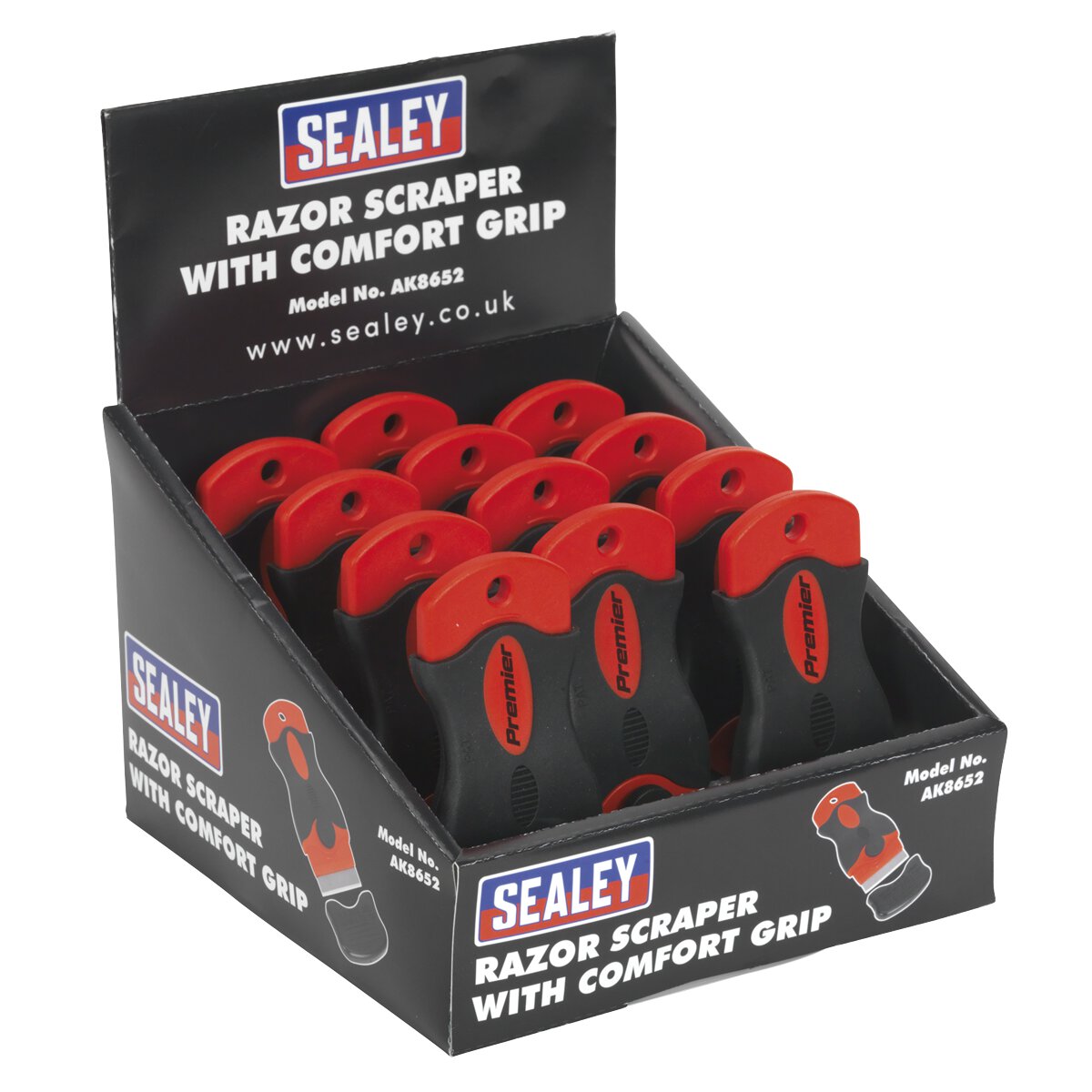 Razor Scraper with Comfort Grip Display Box of 12