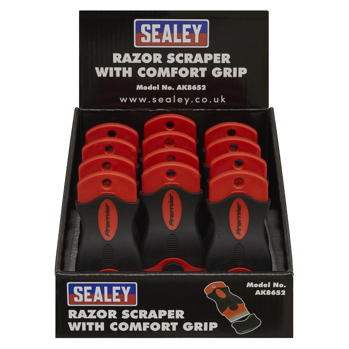 Razor Scraper with Comfort Grip Display Box of 12
