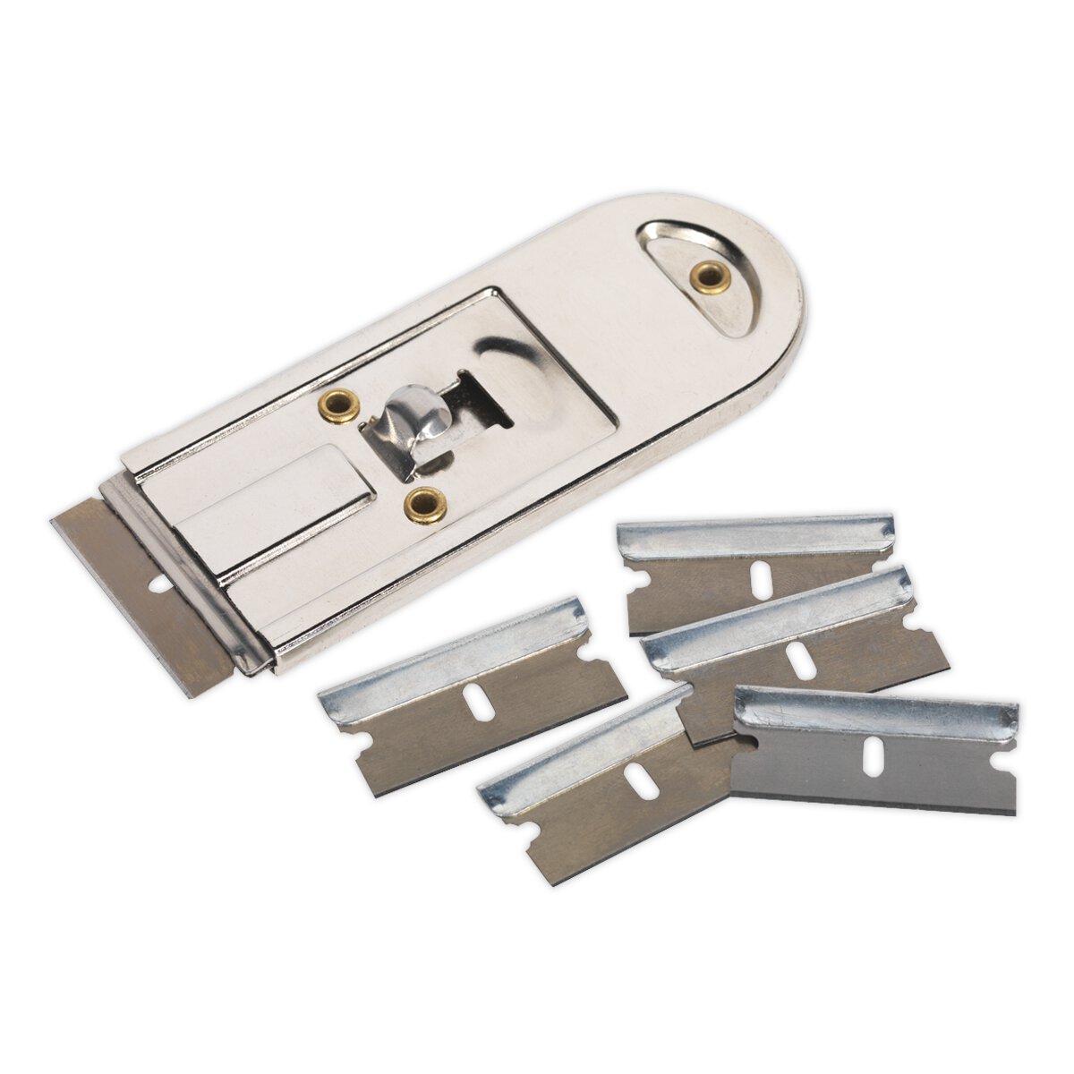 Retracting Razor Scraper with Blades