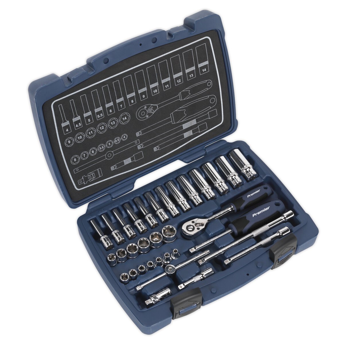 Socket Set 33pc 1/4"Sq Drive 6pt WallDrive® Metric