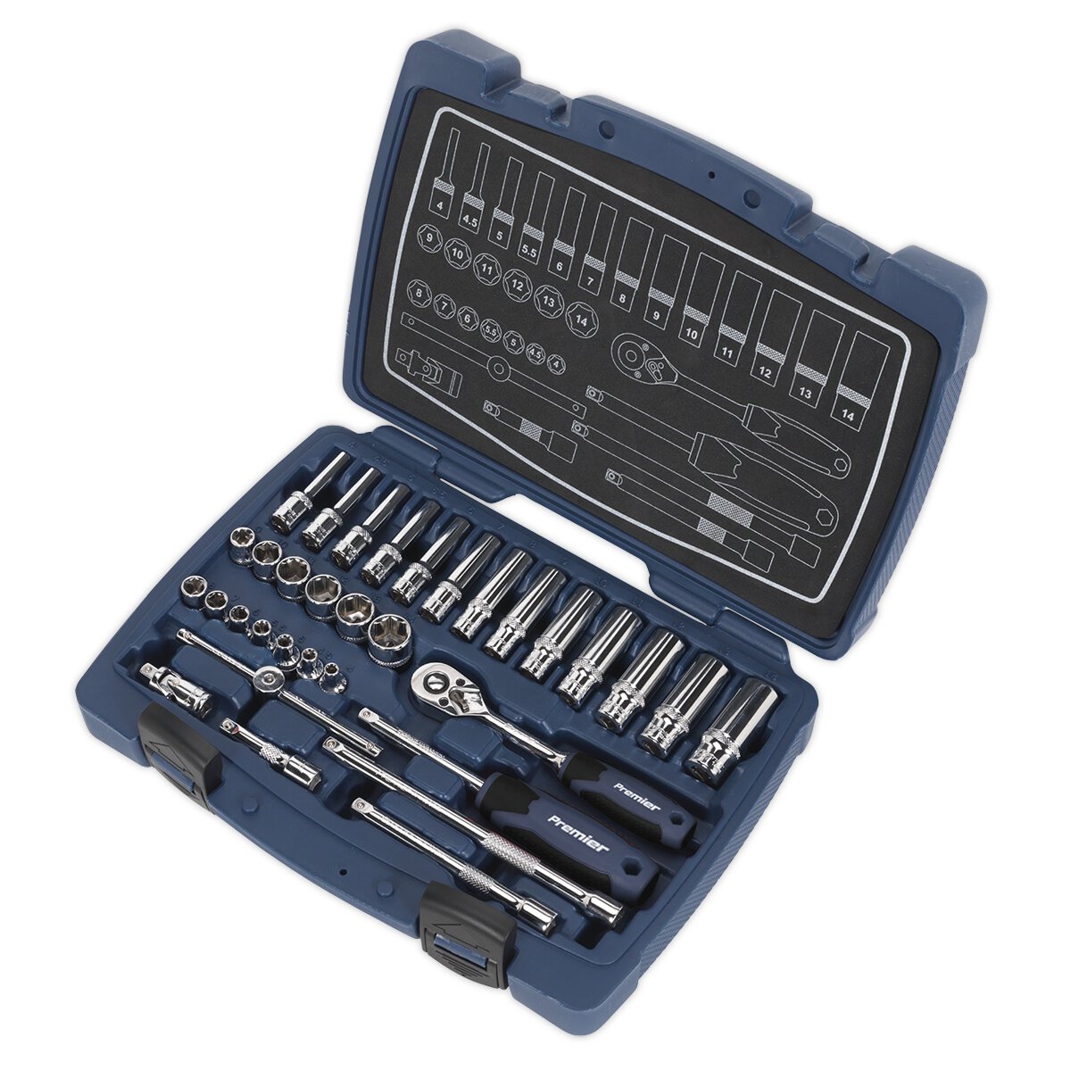 Socket Set 33pc 1/4"Sq Drive 6pt WallDrive® Metric