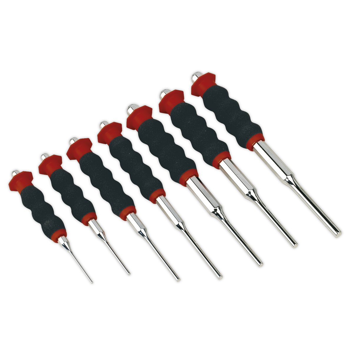 Sheathed Parallel Pin Punch Set 7pc 2-8mm