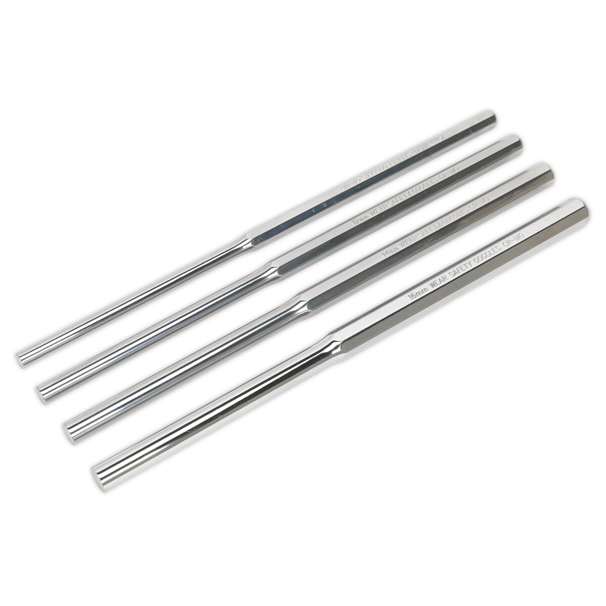 Parallel Pin Punch Set 4pc Extra Long