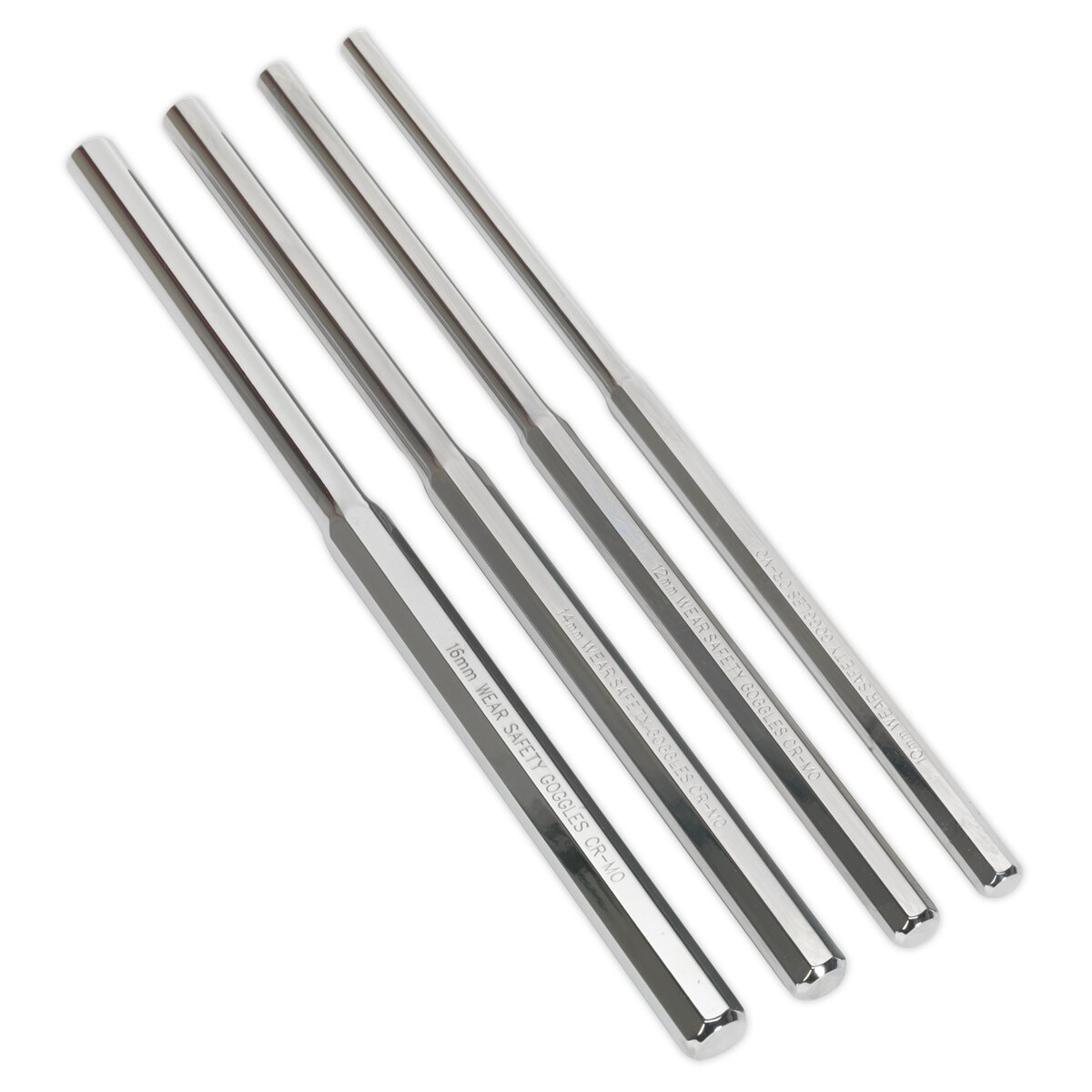 Parallel Pin Punch Set 4pc Extra Long