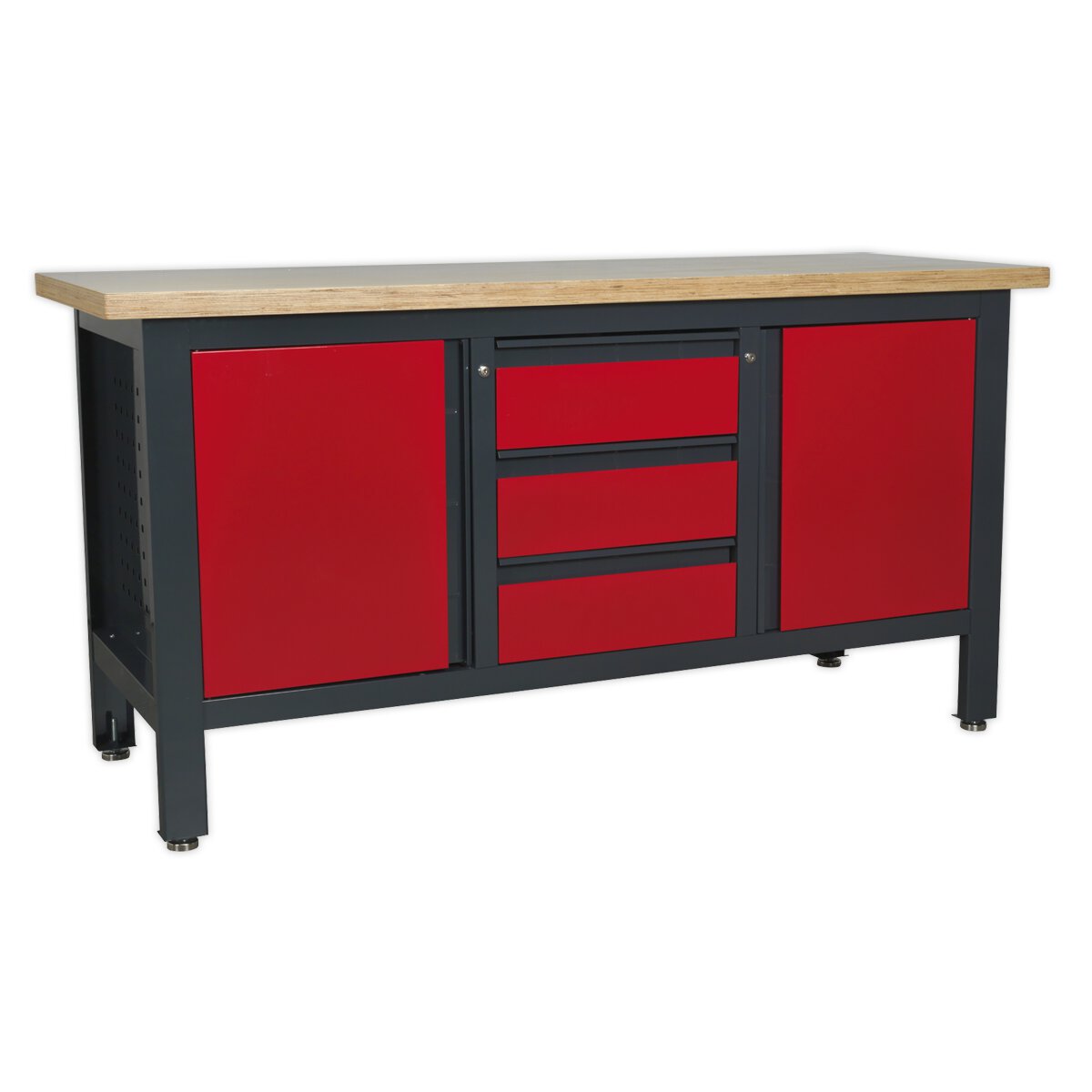 Workstation with 3 Drawers & 2 Cupboards