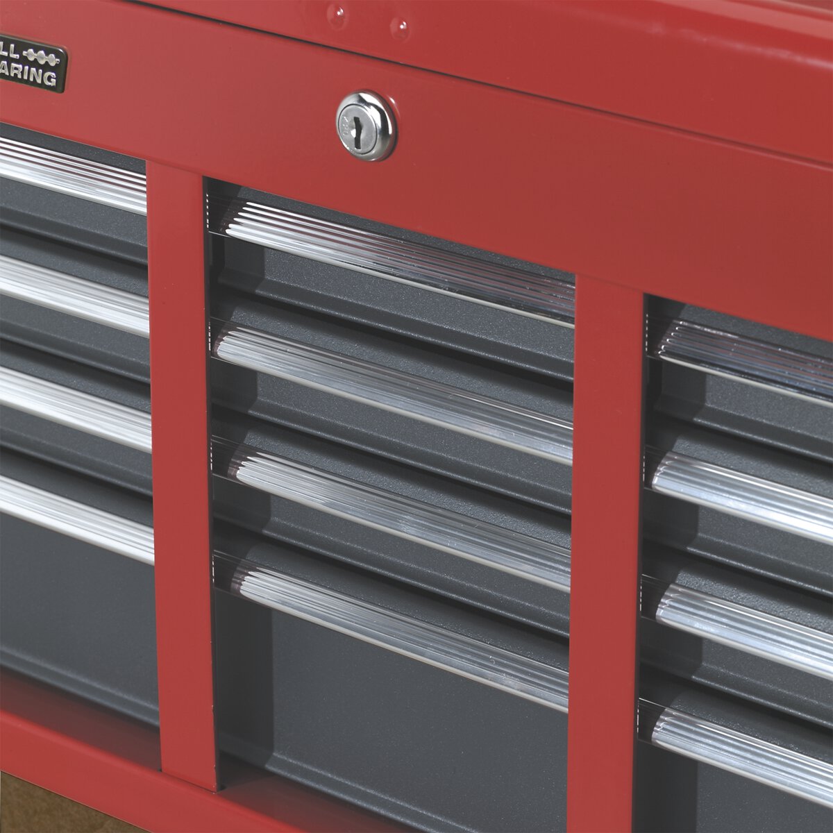 Topchest 6 Drawer with Ball Bearing Slides - Red/Grey