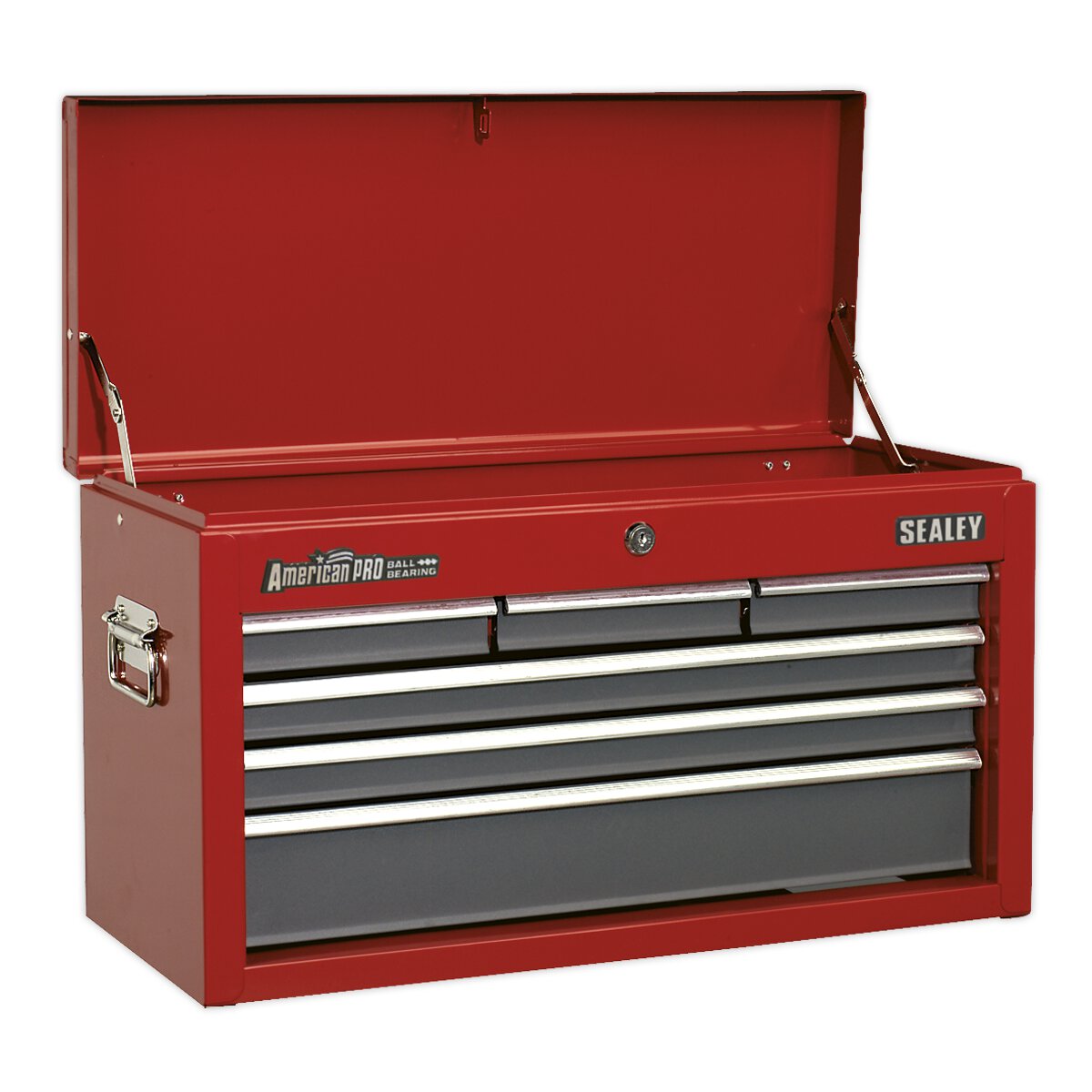 Topchest 6 Drawer with Ball Bearing Slides - Red/Grey