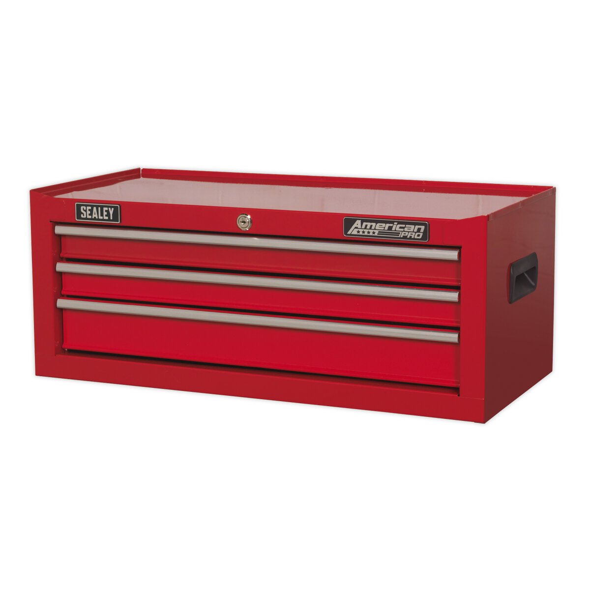 Mid-Box 3 Drawer with Ball Bearing Slides - Red