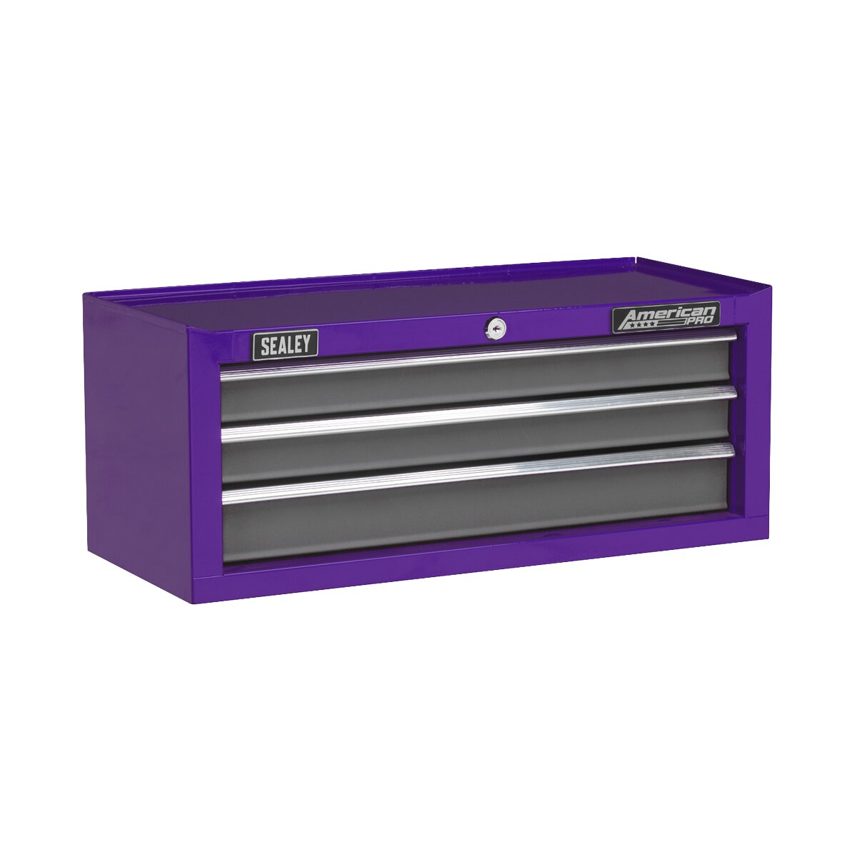 Mid-Box 3 Drawer with Ball Bearing Slides - Purple/Grey