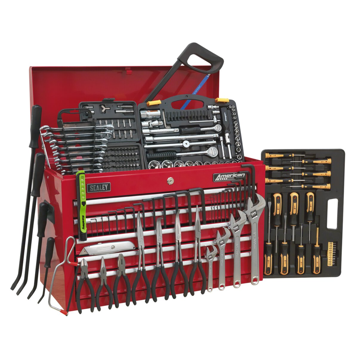 Topchest 5 Drawer with Ball Bearing Slides - Red & 230pc Tool Kit
