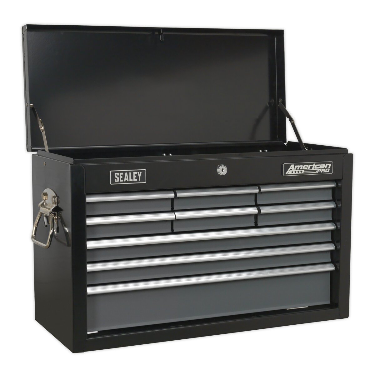Topchest 9 Drawer with Ball Bearing Slides - Black/Grey