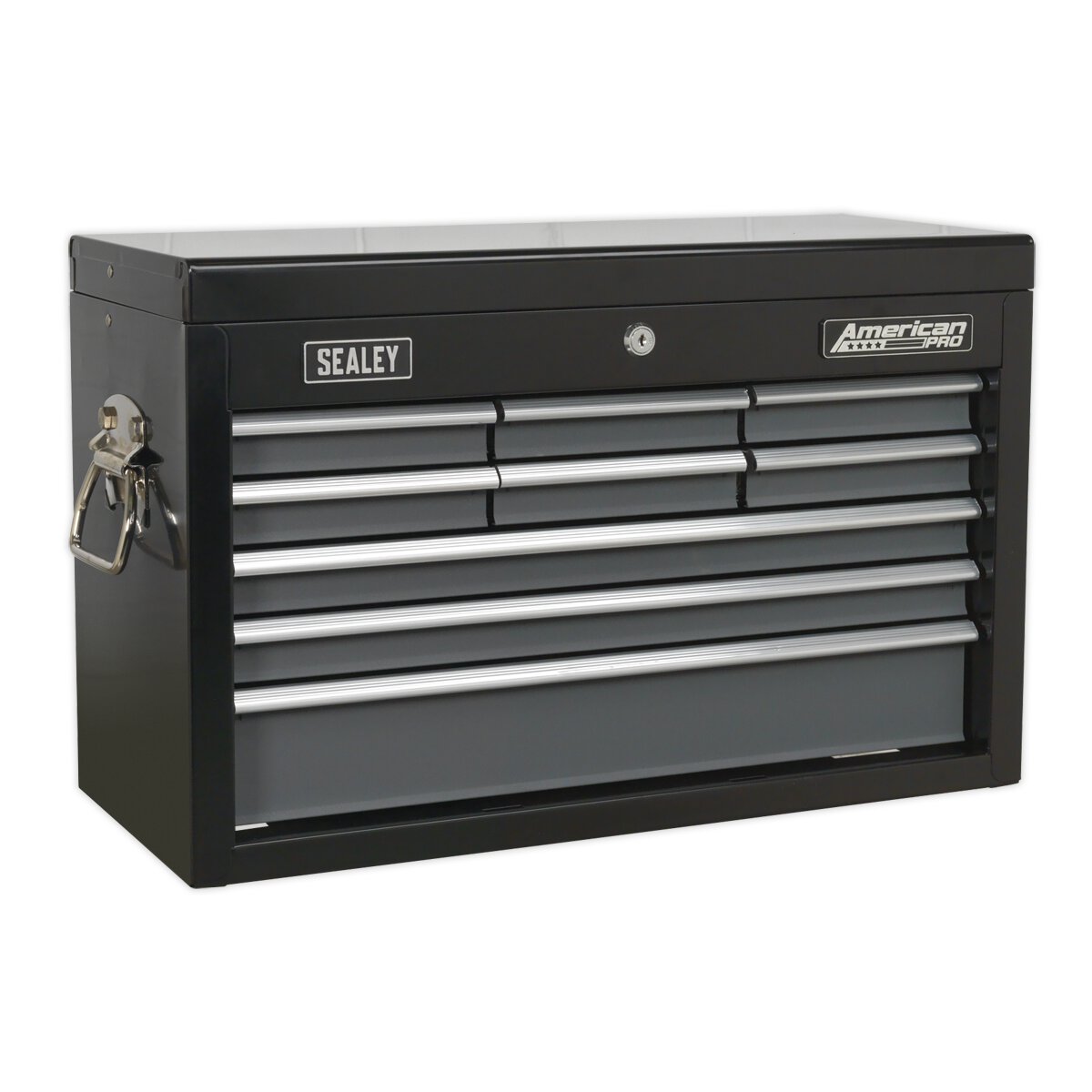 Topchest 9 Drawer with Ball Bearing Slides - Black/Grey