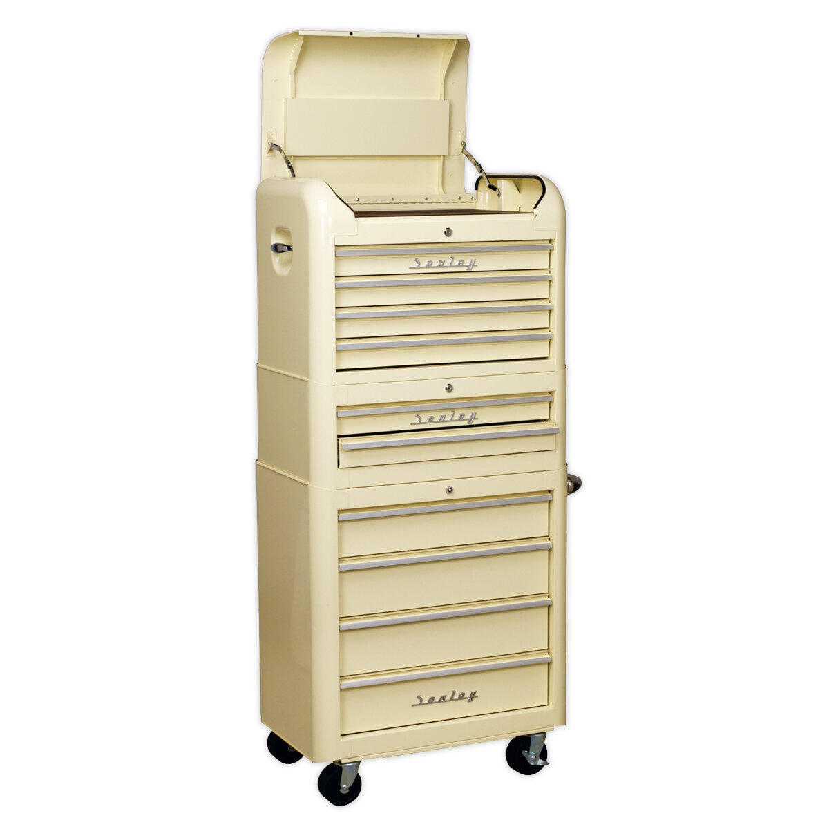 Retro Style Topchest, Mid-Box & Rollcab Combination 10 Drawer Cream