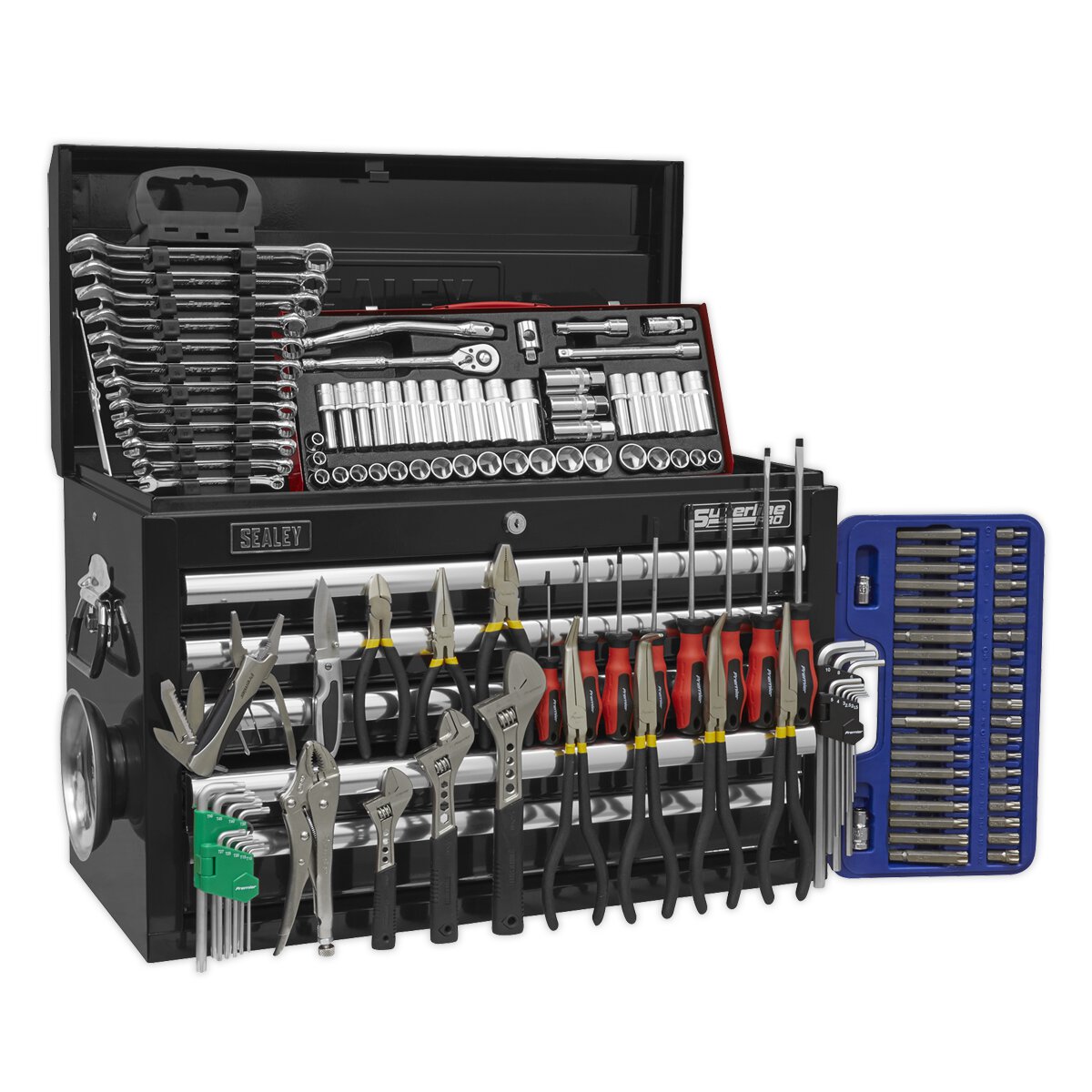 Topchest 5 Drawer with Ball Bearing Slides - Black & 139pc Tool Kit
