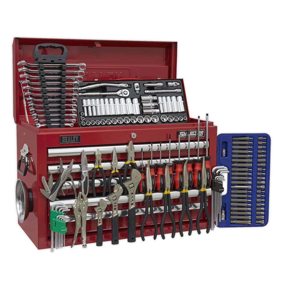 Topchest 5 Drawer with Ball Bearing Slides - Red & 139pc Tool Kit