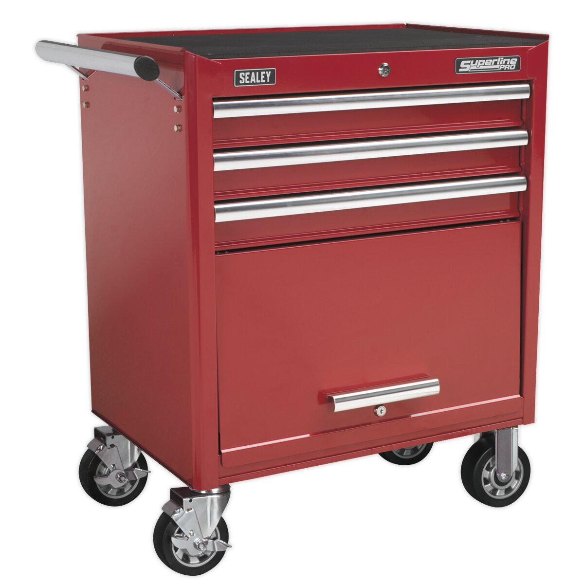 Rollcab 3 Drawer with Ball Bearing Slides - Red