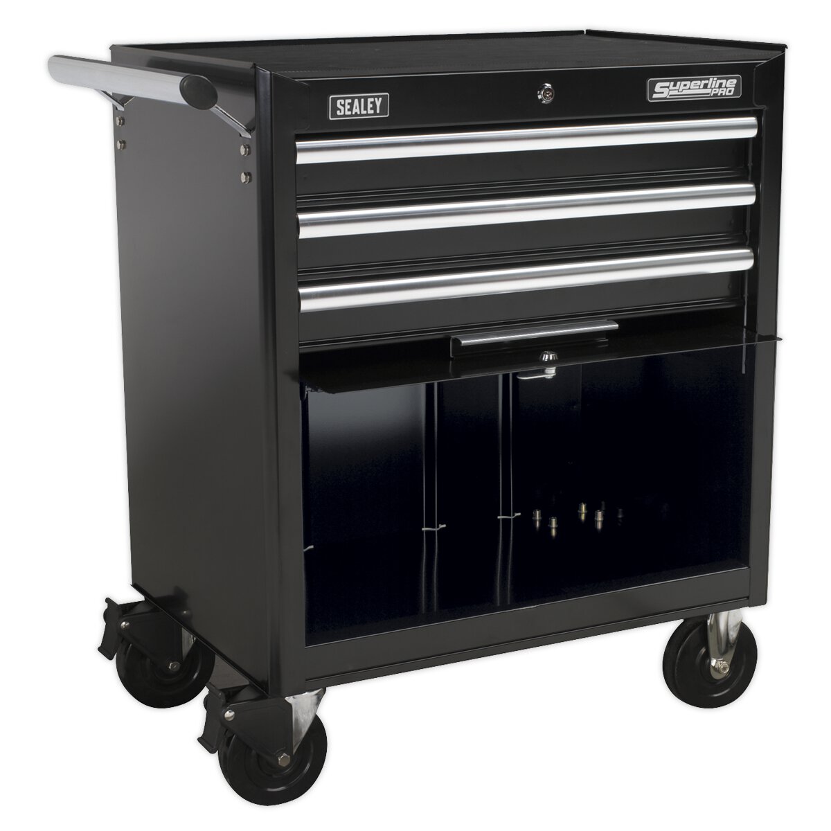 Rollcab 3 Drawer with Ball Bearing Slides - Black