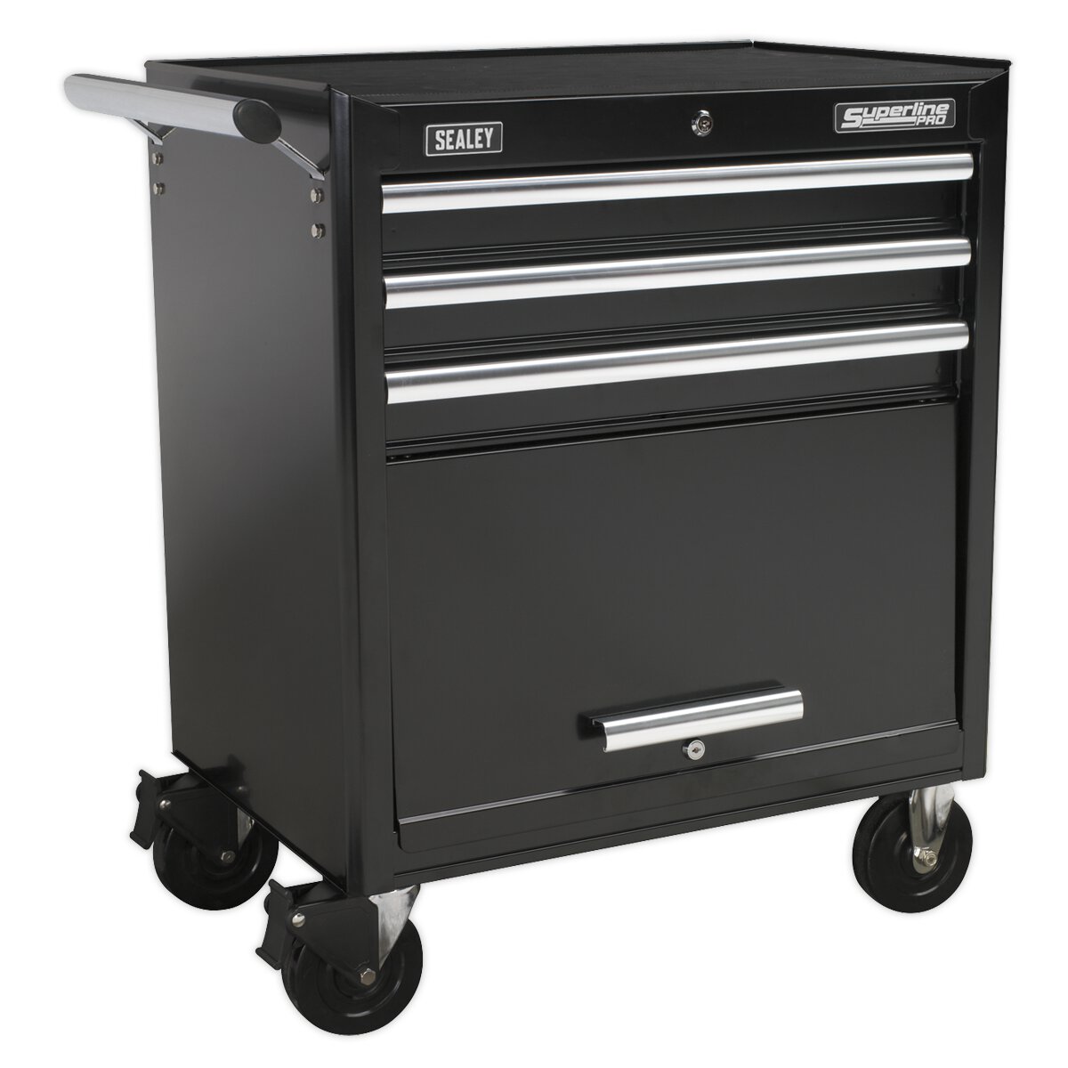 Rollcab 3 Drawer with Ball Bearing Slides - Black