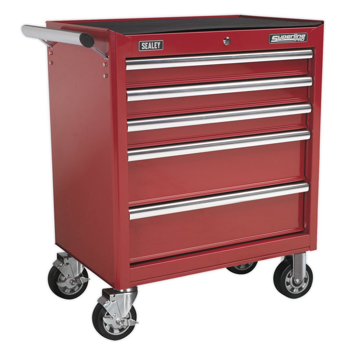 Rollcab 5 Drawer with Ball Bearing Slides - Red