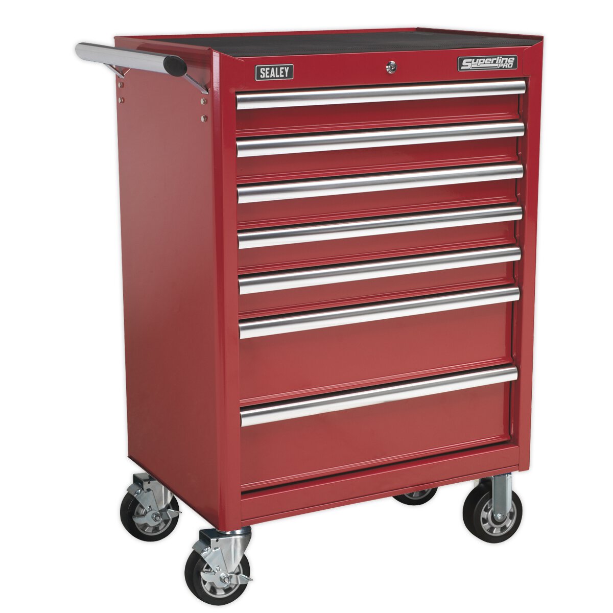 Rollcab 7 Drawer with Ball Bearing Slides - Red