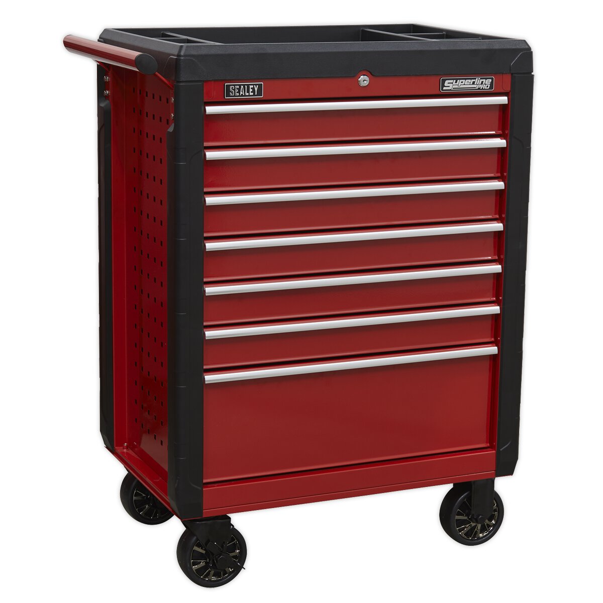 Rollcab 7 Drawer with Ball Bearing Slides - Red