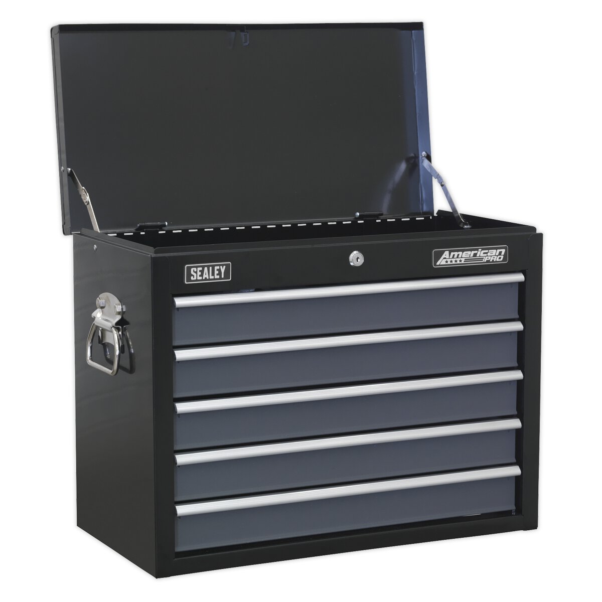 Topchest 5 Drawer with Ball Bearing Slides - Black/Grey